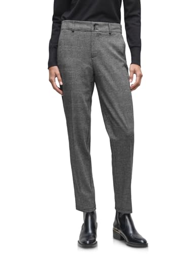 Street One 3716796 Casual Fit Jacquard Chino, Nero, 36W x 30L Donna