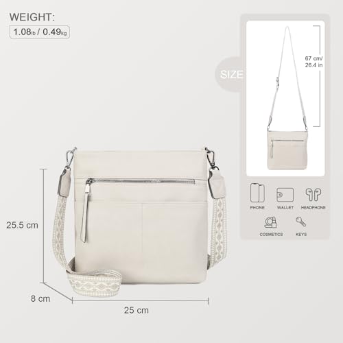 Gladdon Women's Shoulder Bag, Casual Handbag Multi-Compartments Wide Jacquard Shoulder Bag