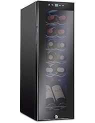 Ivation 12 Bottle Compressor Wine Cooler Refrigerator w/Lock, Large Freestanding Wine Cellar Fridge, 41f-64f Digital Temperature Control Glass Door Black