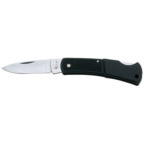 W R Case & Sons Cutlery 00156 Caliber Lockback Pocket Knife, Stainless Steel/Black Zytel, 3-In. Length Closed
