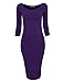 Tom's Ware Womens Classic Slim Fit Bodycon Midi Dress TWCWD059-PURPLE-US M