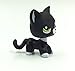 Black Cat Green Eyes Flower Patch Kids Child Figure Cute Toy #2249