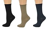 Sierra Socks Health Diabetic Arthritic Bamboo Roll Top Crew Women's 3 Pair Pack
