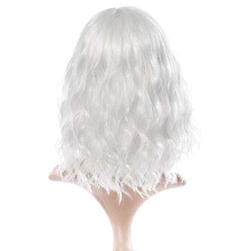 image for VCKOVCKO Pure White Natural Wavy Short Wig With Air Bangs Women's Shou