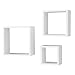 Wallniture Compact Living Room Decorative Display Cubes Floating Shelves Set of 3 White