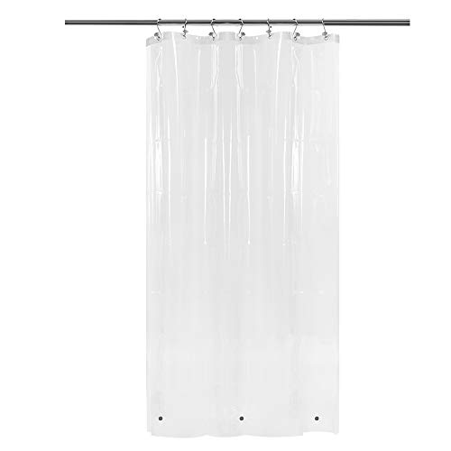 Barossa Design Narrow Shower Curtain Liner with 3 Magnets, Metal Grommets Waterproof PEVA Shower Curtain Liner for Small Bathroom Stall, Extra Long PVC Free, Clear, 36 x 84