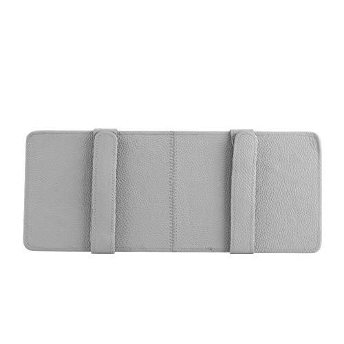 idain PU Leather Car Sun Visor CD Holder Organizer Case Storage Clip,Pen Glasses CD Card Holder Storage Pouch,Gray