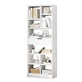 IOTXY Wooden Open Shelf Bookcase - 71 Inches Tall
