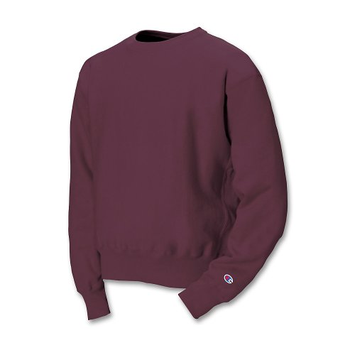 Champion Men's Men' Reverse Weave Fleece Crew, Maroon, Medium