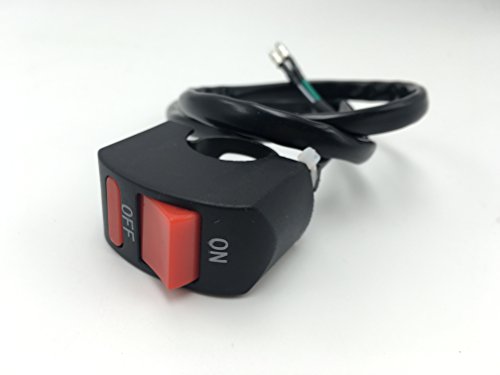 Cara Universal Motorcycle 7/8" Handlebar Switch ON-OFF Button Switch DC 12V for U5 U7 U2 LED Headlight Angel Eyes Spotlight Scooter ATV Snowmobile (Red)
