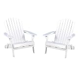 Christopher Knight Home 296699 Milan Outdoor Folding Wood Adirondack Chair (Set of 2), Set of Two, White