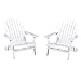Christopher Knight Home Hanlee Folding Wood Adirondack Chairs, 2-Pcs Set, White
