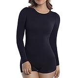+MD Womens Compression Slimming Shirts and Undershirts for Tummy Waist and Bust Long Sleeves Round Neck
