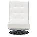 Wholesale Interiors Baxton Studio Elsa Faux Leather Upholstered Swivel Chair with Metal Base, Large, White