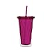 Gemstone Chiseled Double Wall 16oz. -Hot Cold- Acrylic Tumbler - Fuchsia