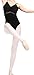 Black Cotton Camisole Ballet Dance Leotard With Mesh Waist And Back