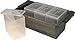 MTM SSC Shotshell Box Caddy with 4 Shell Stackers, Strong comfortable handle, USA Made, Army Green Caddy, Clear Boxes