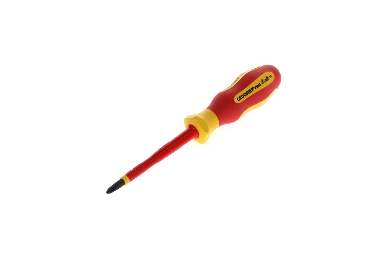 GEDORE VDE Screwdriver Pozidrive PH2, Screwdriver 1000 V insulated, Length 210 mm, Tool, R39200219, Steel
