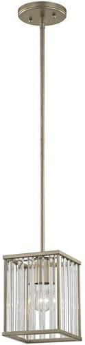 Pendants 1 Light With Aged Silver Finish Oval Rods Medium Base 6 inch 100 Watts - World of Lamp