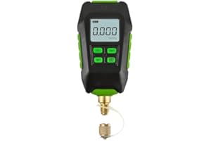 Digital Vacuum Gauge, 99999Pa~±0.1Pa 1/16inch 20UNF Interface Vacuum Micron Meter with Vacuum Sensor, Battery Powered Backlit