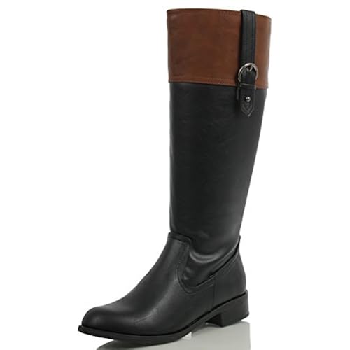 Black and Brown Riding Boots
