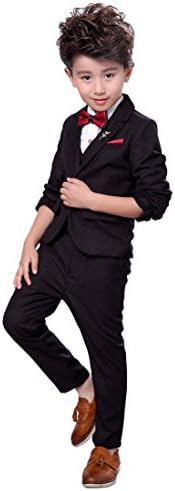 Boys 3Pcs Modern Fit Suit Solid Dress Suit Jacket Vest Pants 3T-10