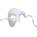 Phantom of The Opera Mask DIY White Mask Half Face Venetian Masquerade Mask for Halloween Mardi Gras