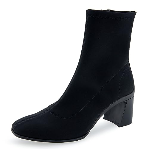 Aerosoles Women's CORINDA Mid Heel Boot, Black Stretch, 6M