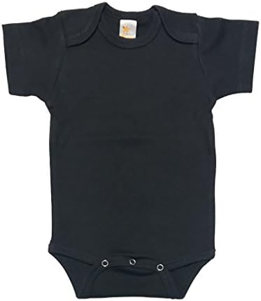 Unisex Baby Plain Blank Solid Cotton Short Sleeve Infant One Piece (0-3 Months, Chocolate)