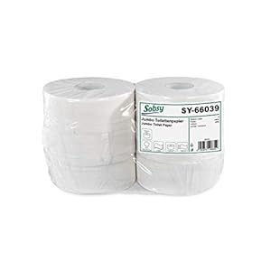 Jumbo-toiletpapier 2-lg Rec. natuur, 6 cm kern, 25 cm