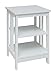 White Finish Wooden Chair Side End Table with 3-Tier Shelf