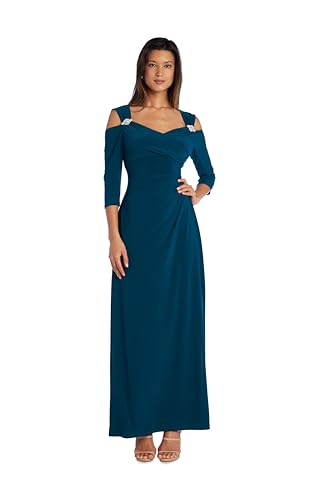R&M Richards Women's Off The Shoulder Sweetheart Column Gown | Rhinestone Accen…