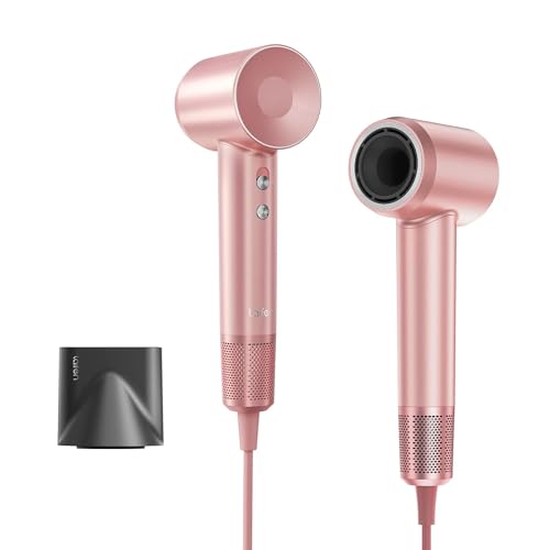 Laifen Hair Dryer, Negative Ionic Blow Dryer with 110, 000 RPM Brushless Motor for Fast Drying, High-Speed Low Noise Thermo-Control Hairdryer with Magnetic Nozzle, for Home, Travel(Cherry Pink)