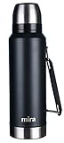 MIRA Classic Stainless Steel Vacuum Wide Mouth Thermos | Leak-proof Double Walled Insulated Work and Camping Flask | Beverage Bottle Keeps Your Drink Hot & Cold | 1.2 L (40 oz) | Black