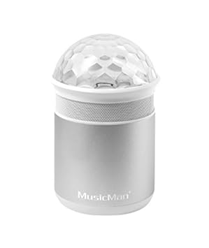 MusicMan 4550 Disco Bluetooth Soundstation BT-X17, Lautsprecher mit Freisprechfunktion und Disco-Lichteffekten Silber