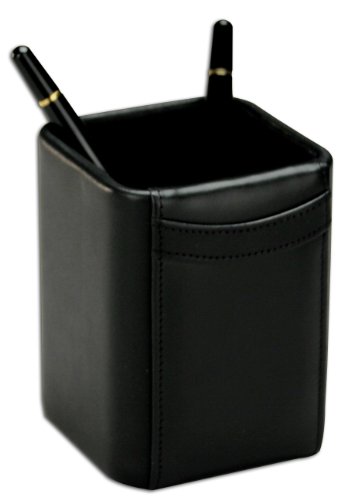 Dacasso Black Leather Pencil Cup