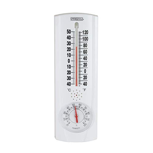 Springfield Vertical Thermometer and Hygrometer (9.125-Inch)