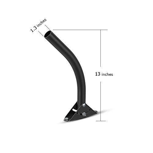 Universal Adjustable TV Antenna Mounting Pole & Brackets 13 inches for Outdoor Attic HDTV Antenna, Easy Installation, Solid Structure, Weather Proof Black