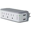Belkin Wall Mount Surge Protector – 3 AC Multi Outlets & 2 USB Charger Ports – Heavy Duty Flat Rotating Plug for Home…