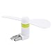 HAWEEL USB Phone Fan, 3.5 inch Fashion Two Ports Portable USB/Micro USB Phone Mini Fan with Two Leaves for Samsung Galaxy S6 / S5, Other Mobile Phone with OTG Function(White)