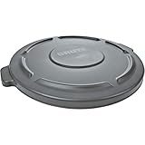Rubbermaid Commercial Products FG263100GRAY 32-Gallon Brute Flat Container Lid, 32 Gallon, Gray