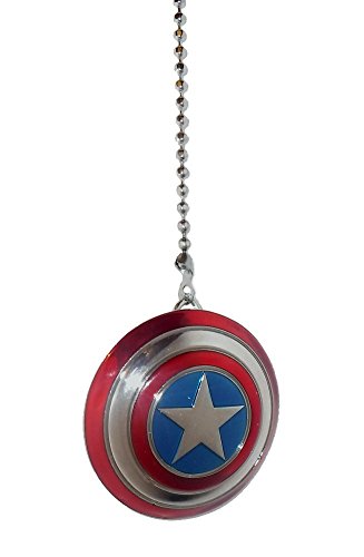 Marvel comics SUPER HERO superhero character PEWTER Ceiling FAN PULL light chain (Pewter CAPTAIN AMERICA shield)