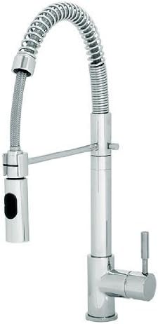 Wave Contemporary Polished Chrome Kitchen Faucet with Swivel Spout Handle