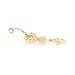 CrazyPiercing Zircon Gold Plated Navel Belly Flower Dangle Belly Ring Body Piercing Jewellery