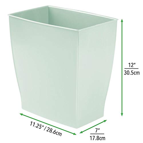 mDesign Rectangular Trash Can Wastebasket, Small Garbage Container Bin