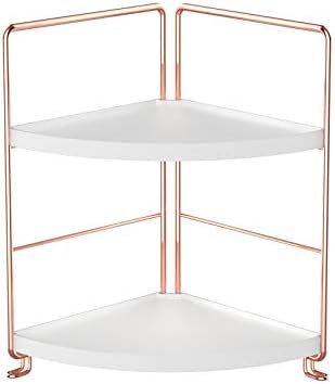 Akozlin コーナーラック 2段 フライパンラック 鍋置き キッチンコーナーラック 調味料収納ラック 鍋ラックオーガナイザー キッチン収納ラック 銅メッキ キッチン バスルーム 防錆加工 頑丈 省スペース 幅17 奥行17 高さ28cm 組立简単 ローズゴールド Ecp Narinukun Ac Th