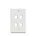 Maxmoral 5-Pack 4-Port Wall Plate Keystone Jack with Screw - White