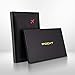 Passport Holder by POCKT - RFID Blocking Travel Wallet for Safe Trip, Document Organizer + Gift Box | Black & Red