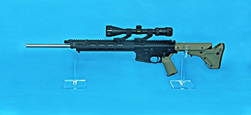 Easels by Amron Rifle, Long Gun Wide Top Display Stand, for Displays and Shows, Clear Acrylic, Sold AS Single Units for Mixing Sizes. (Usually Pick 2) (8 inch)