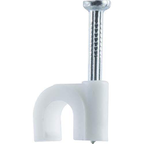 GE Nail In Cable Clips, 20 Pack, For Audio Cables, Video Cables, and Network Cables, Easy Installation, White, 33614